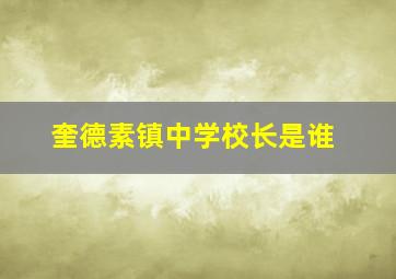 奎德素镇中学校长是谁