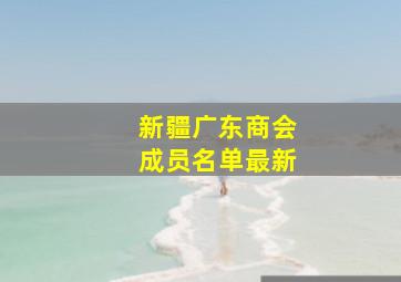 新疆广东商会成员名单最新