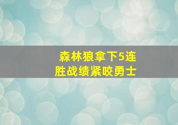 森林狼拿下5连胜战绩紧咬勇士